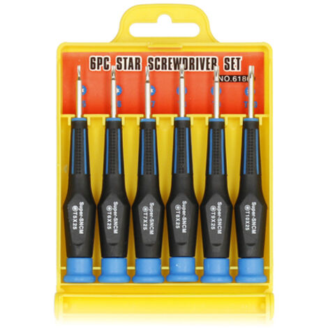 Ferrestock FSKCS6TX Set de 6 destornilladores Torx de precisión negro