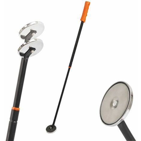 Ferrestock FSKNDB001 Recogedor magnético telescópico con imán de 8 cm de diámetro extensible de 60cm a 100 cm con capacidad de sujeción hasta 20 kg para cualquier elemento ferroso
