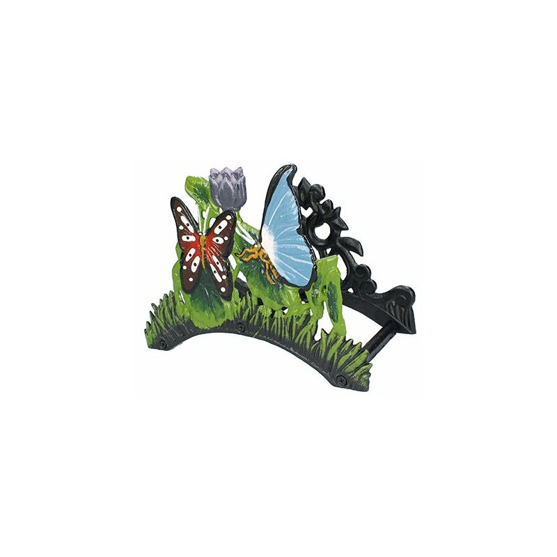 

FSKPM014 Portamangueras metálico de pared, fabricado en hierro forjado, colores vivos con diseño de mariposas, 190x150x250 mm - Ferrestock