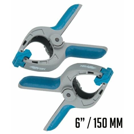 Ferrestock FSKPRS002 2pcs pinzas de sujeción con resorte, mango antideslizante, mandíbulas giratorias, muelle extra fuerte, apertura máxima 65mm, profundidad 65mm