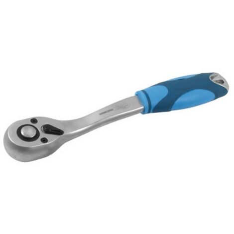 Ferrestock FSKSOC012 Schlüssel de Ratsche de 1/2", aus Chrom-Vanadium-Stahl, Ratsche de groß mit 72 Zähnen, System de Wechsel de Steckschlüssel mit Auswerfer de Knopf und gebogenem gummierten Griff
