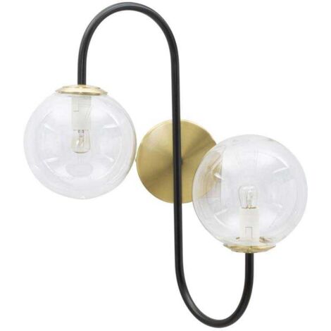 Ferretti Applique Murale Moderne Noir et Or 36x24x45 cm