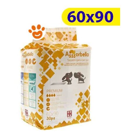 Ferribiella Dog Assorbello (60x90cm) PREMIUM Tappetini Igienici Assorbenti  - Ferribiella Dog Assorbello (60x90cm) PREMIUM Tappetini Igienici Assorbenti - Confezione Da 30 Tappetini