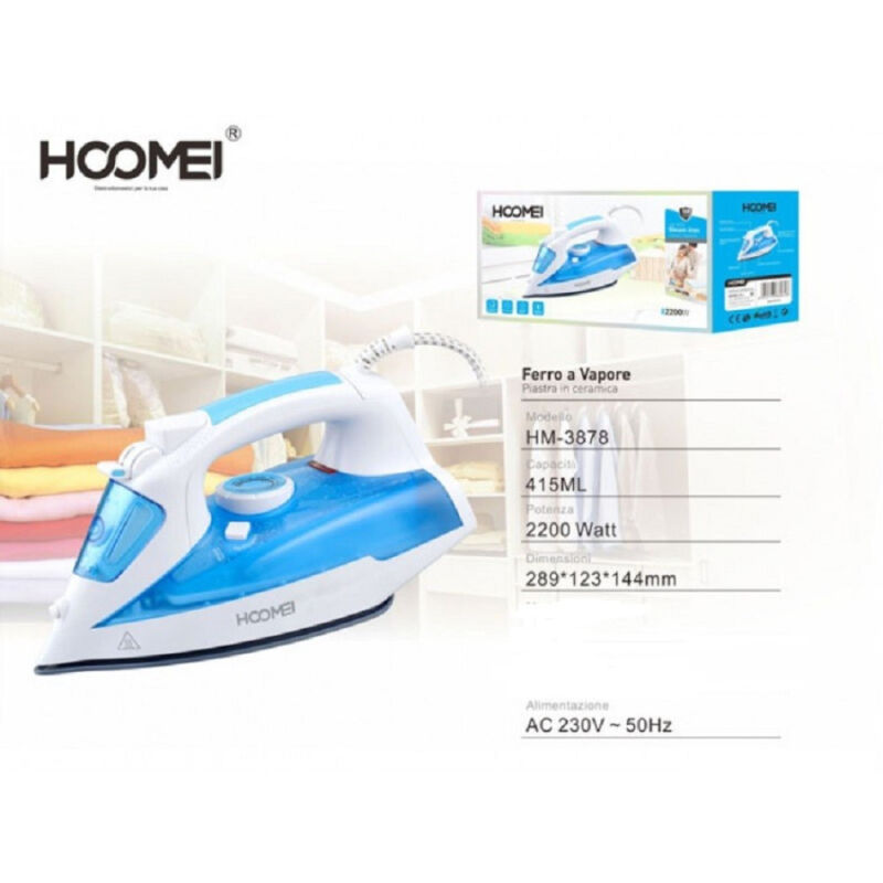 Image of Ferro Da Stiro 2200w 415ml Piastra In Ceramica Con Getto Vapore Verticale Hm3878 - - Trade Shop Traesio