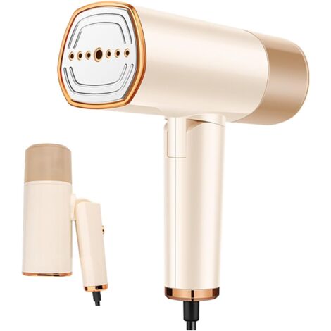 Ferro da stiro a vapore portatile, preriscaldamento rapido da 25 secondi, potente dispositivo antipiega da 1500 W, piccolo ferro da stiro a vapore pieghevole per vestiti, tessuti e tende (beige)