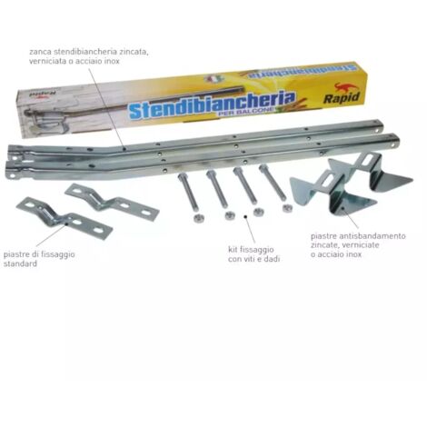 FERRO PER STENDERE ZINCATO CON 4 FORI ZB064
