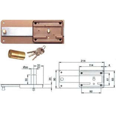 Ferroglietto p/ferro con catenaccio 6 mand. cil. fisso s/controp. 315 - Misure: mm 50 (315506)