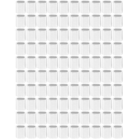 Ferrules aluminium M4 oval 100 pièces AL6063 pour serrage cable