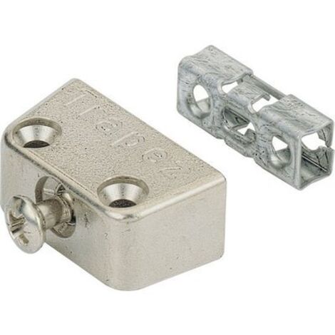 Hettich – Ferrure de raccordement trapézoïdale en acier zingué – Vis prémontées pour installation rapide – Pour compenser dilatation bois massif