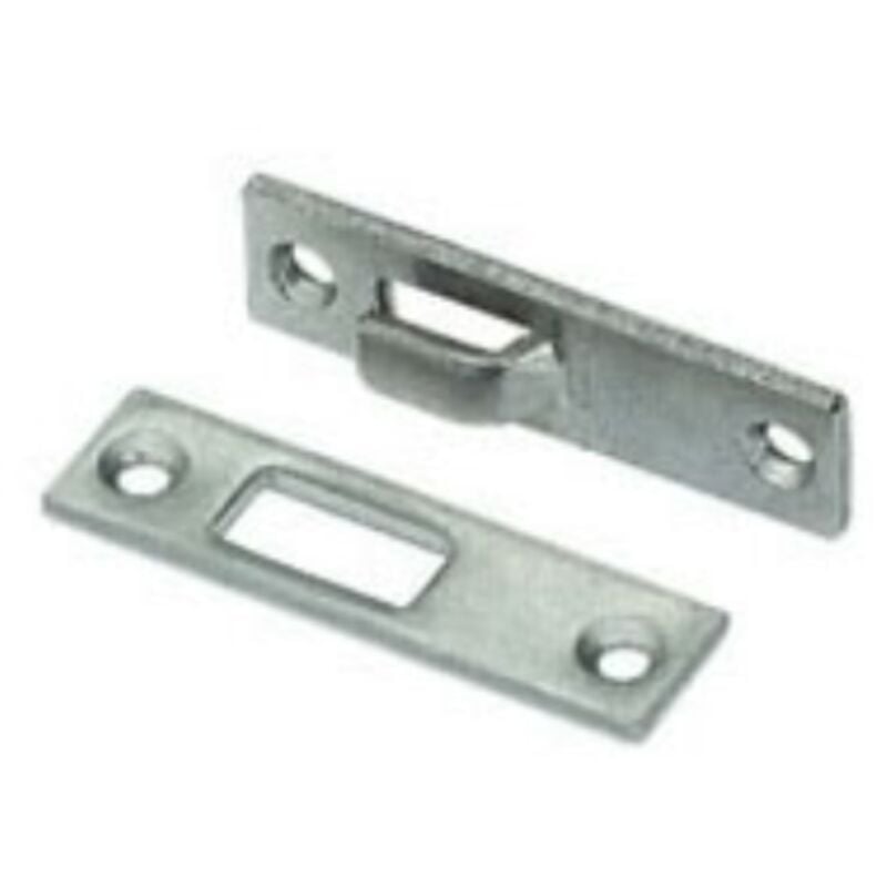 Ferrure de lit d'enfant en acier brut 60x16x3mm avec 1 platine à crochet et 1 gâche Meuble Chambre Somier