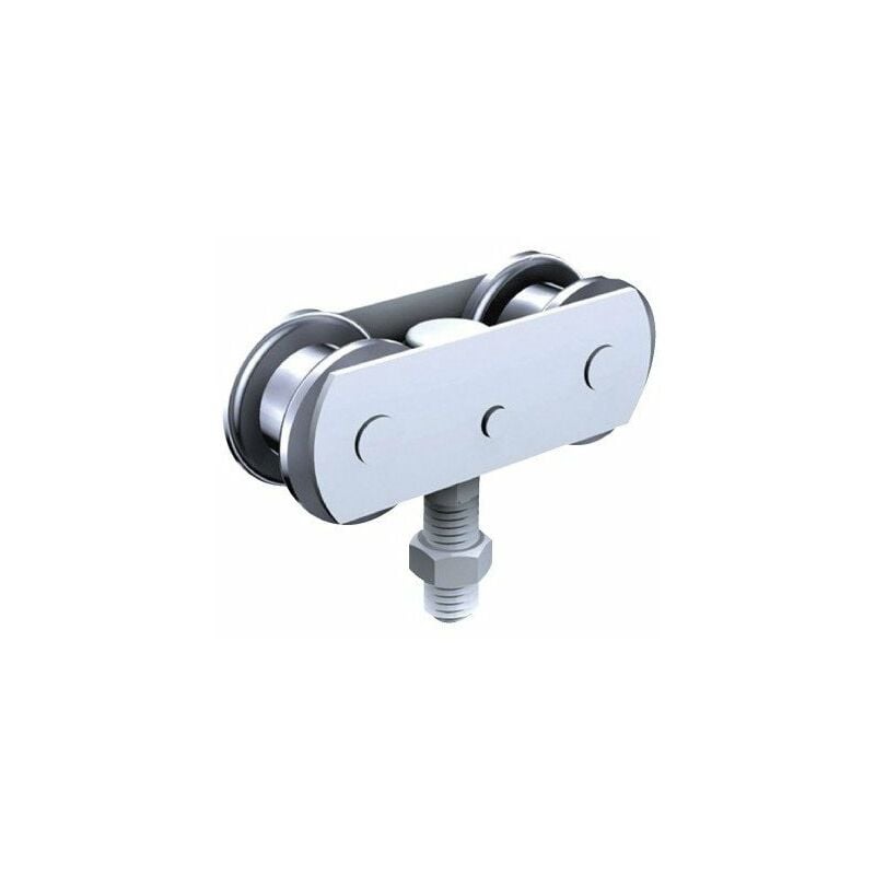 Ferrure de porte à déplacement droit pour porte de 150 kg monture pivotante galet acier 653a 2