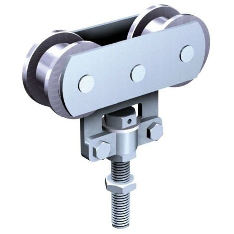 Ferrure de porte à déplacement droit pour porte de 150 kg monture à galet fixation sur chant delrin 255d 2