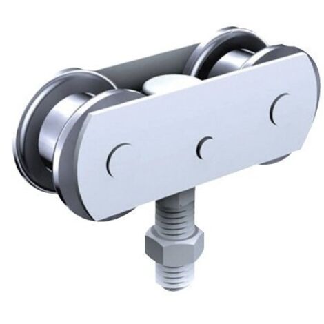 Ferrure de porte à déplacement droit pour porte de 150 kg  monture pivotante galet acier 653a 2