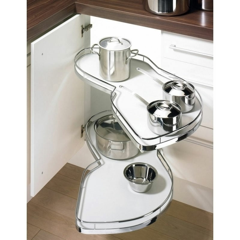 Kesseböhmer - Ferrure lemans ii porte de 450 - Amortisseur : Sans - Décor : Blanc / Chromé - Sens : Droit - kessebohmer