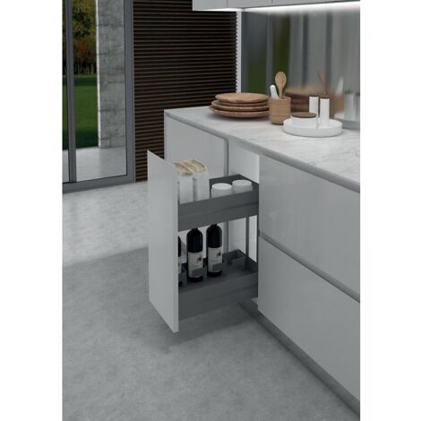 Ferrure pour meuble bas 7102K Ikona - étagères + rangement bouteille - largeur caisson 400 mm - anthracite - INOXA