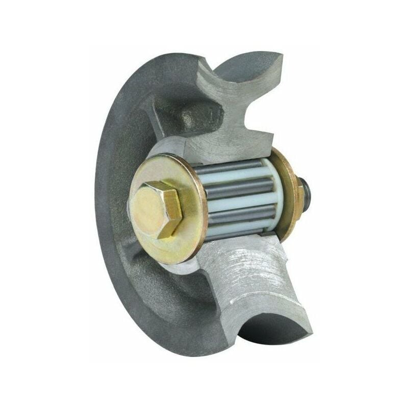 Galet gorge ronde pour ferrure pour portail roulant sur rail au sol