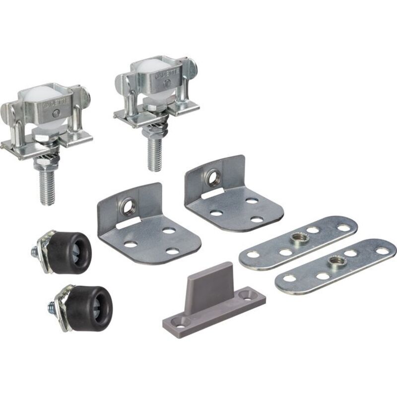 Mantion - Garniture pour porte coulissante suspendue sans rail cadett fer plat 50 x 10 mm - Poids max. : 40 kg