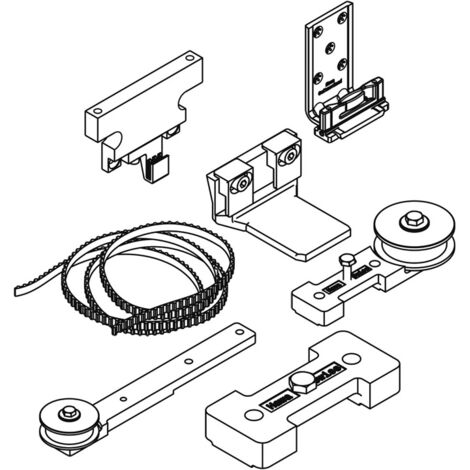 Ferrure telescopic - Charge maxi par vantail : 80 kg - Epaisseur : 32 à 47 mm - Garniture : Pour 2 vantaux - Largeur vantaux : 500 à 1200 mm - HAWA
