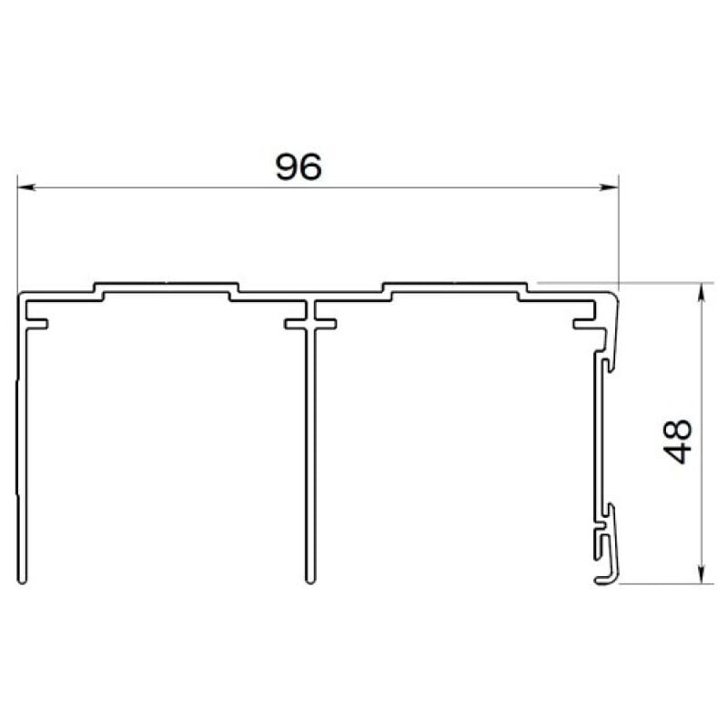 Ferrures Esprit P300-19 pour portes de meubles - Rails hauts - laqué noir - long 2M55 Seed