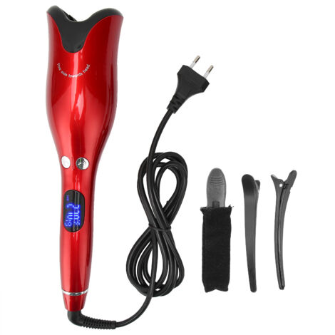 Fers à Boucler Automatique Rouge à Température Constante, Fer à Lisser Professionnel 110‑240V avec Prise EU