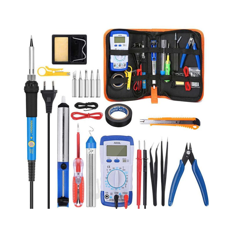 Galozzoit - Fers à Souder Portable Pistolet à Souder à Température RéglableEnsemble multimètre blanc 220v eu 60W