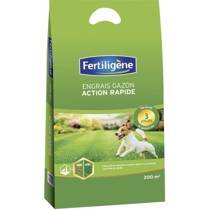 Engrais Gazon Action Rapide Fertiligene 7 kg 200 m²