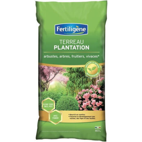 FERTILIGENE TERREAU Plantation Arbres, ARBUSTES, FRUITIERS, VIVACES 40 litres FP40N