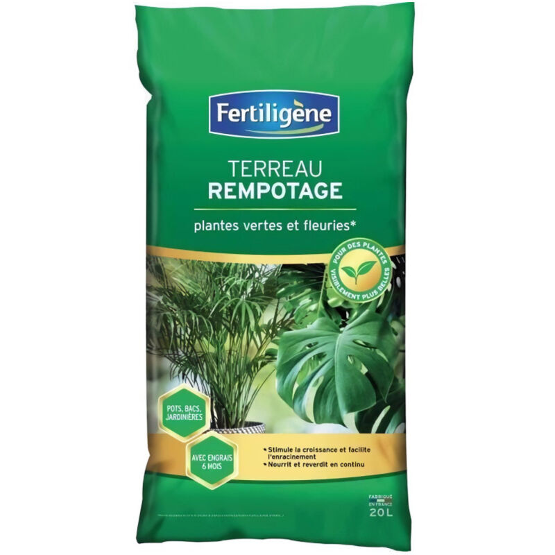 Fertiligene - Terreau rempotage Fertiligène plantes vertes 20L