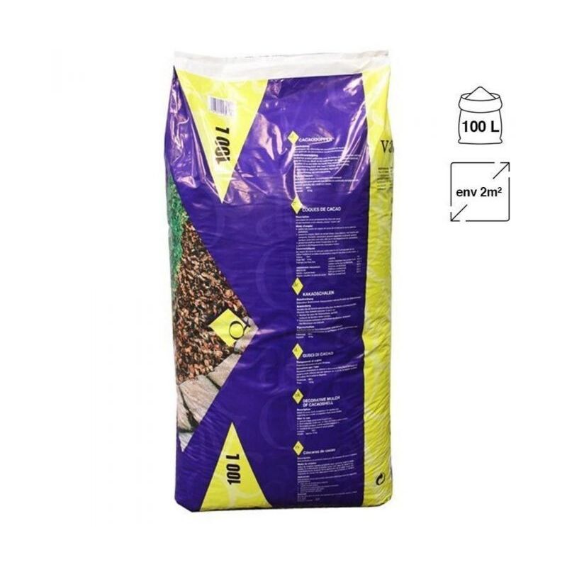 Fertilisant naturel en coque de cacao - sac de 100 litres pour 3m² - Brun