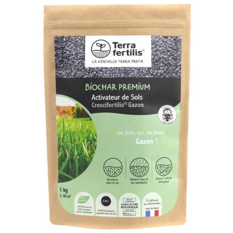 Fertilisant Sols Spécial Gazon à base de Biochar - sac de 1 kg ou de 2.5kgs Sachet 1 kg