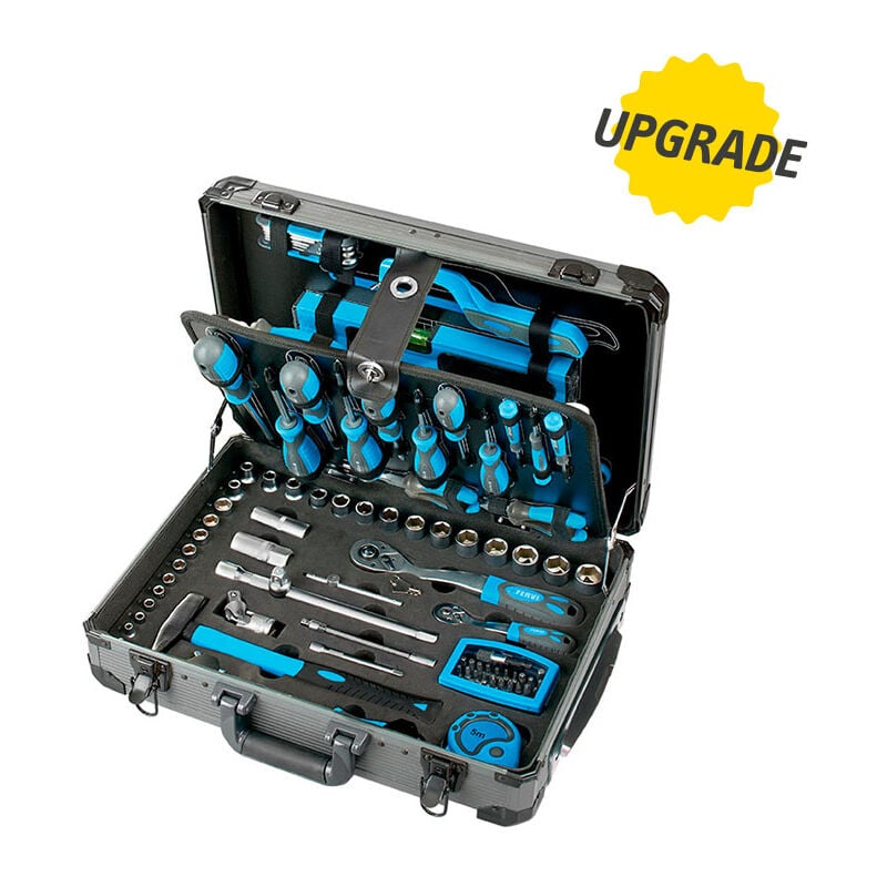 Valise trolley complete avec outils cles inserts 133 pieces Fervi 0110T