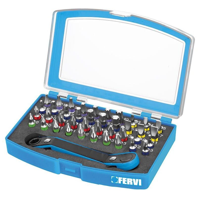 Serie d'embouts de tournevis hexagonaux Fervi 0402