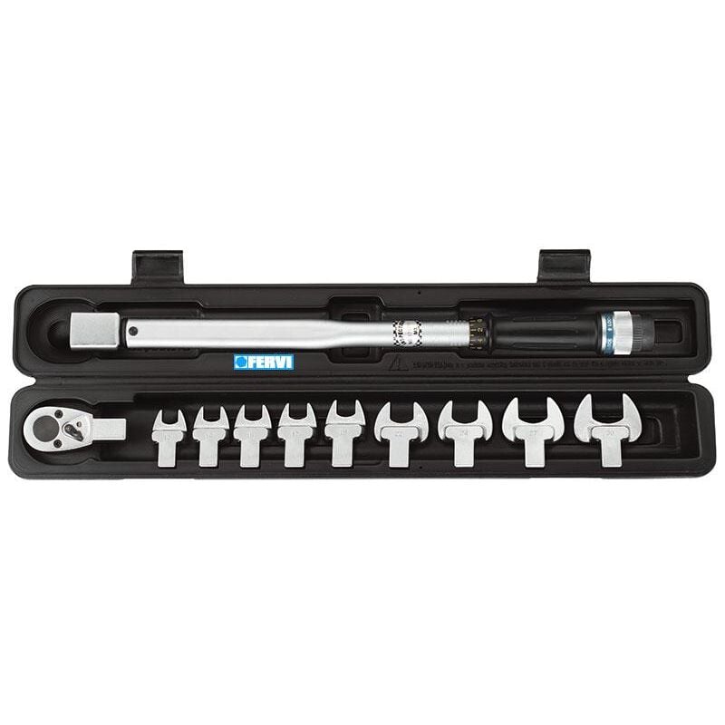 Cle dynamometrique 1/2 avec cles 13-30 mm 210 nm Fervi 0803/S210