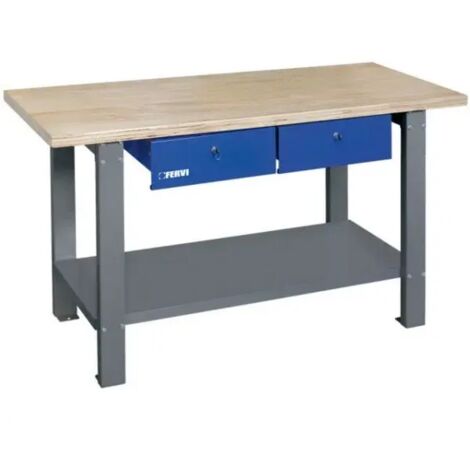Fervi B022/15 Banco da lavoro di legno in kit di montaggio due cassetti