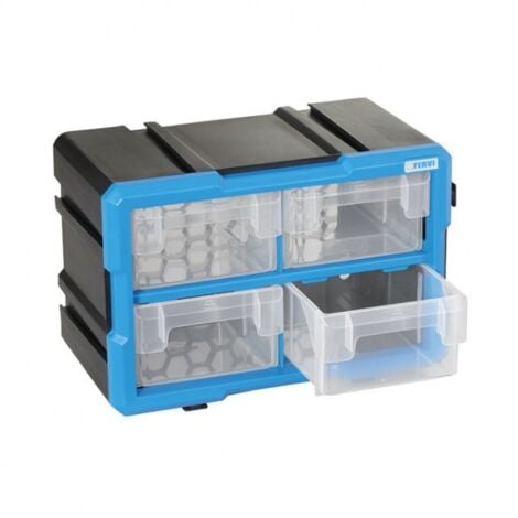 Cassettiera portaminuteria a 24 cassetti, Organiser portaoggetti con  cassetti trasparenti, 100% Made in Italy, cm 38x14h23, colore Nero, Con  imballo rinforzato