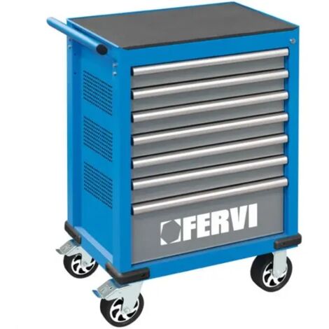 Fervi C960C3C Cassettiera mobile 7 cassetti con assortimento 235 Pz.