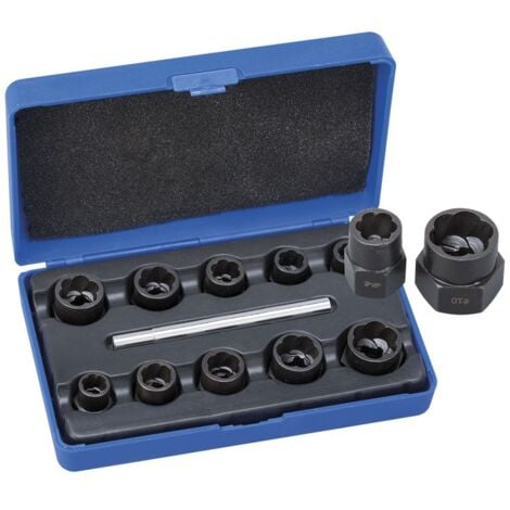 Set 10 bussole estrattori x svitare viti-dadi smanciati o danneggiati Fervi E005