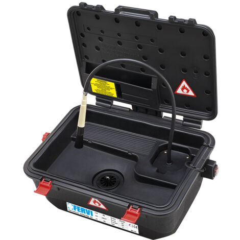 Fervi – Fontaine de nettoyage portable ABS pour lavage pièces mécaniques – Joints en caoutchouc NBR – SKU 233
