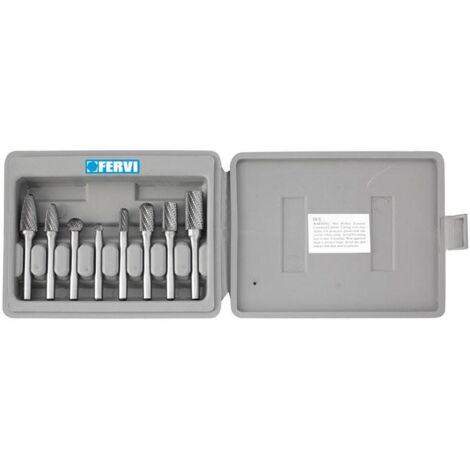Fervi Frese Rotative 8 Pezzi Gambo Ø 6 mm per Fresare Metallo