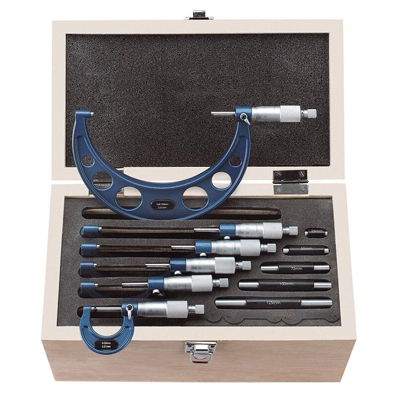 Kit 6 micrometres centesimaux exterieurs 0 - 150 mm