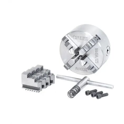Fervi M449A/125 Mandrin auto-centrant de précision à 4+4 mors pour tour