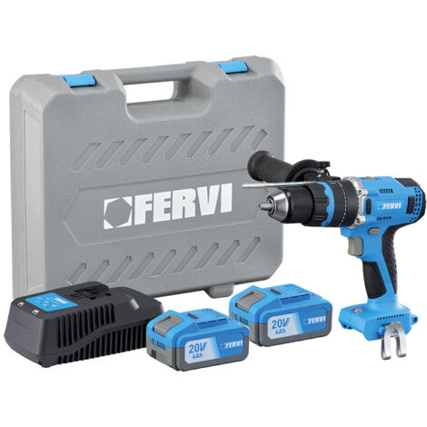 Fervi Trapano A Percussione 20V 2 Batterie 4Ah Mandrino Metallico