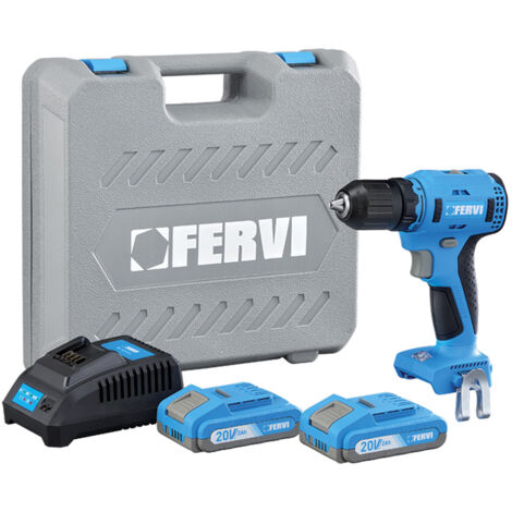 FERVI Trapano Avvitatore 20V Brushless 2 Batterie 2Ah Mandrino 13mm