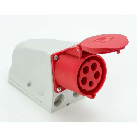 Feste Durchgangssteckdose 32A 3P+Z+N 400V IP44
