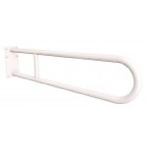 Fester, halbkreisförmiger Griff mit Platte, 80 cm, weiß