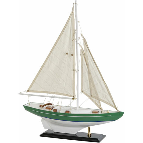 Festes Holzboot 42x9x62 Massivholz Münzmaterial mehrfarbige Farbfamilien -Innenausstattung Details