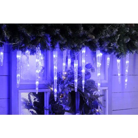 Blue LED Net & Icicle Lights – 120V Indoor/Outdoor Christmas String Lights