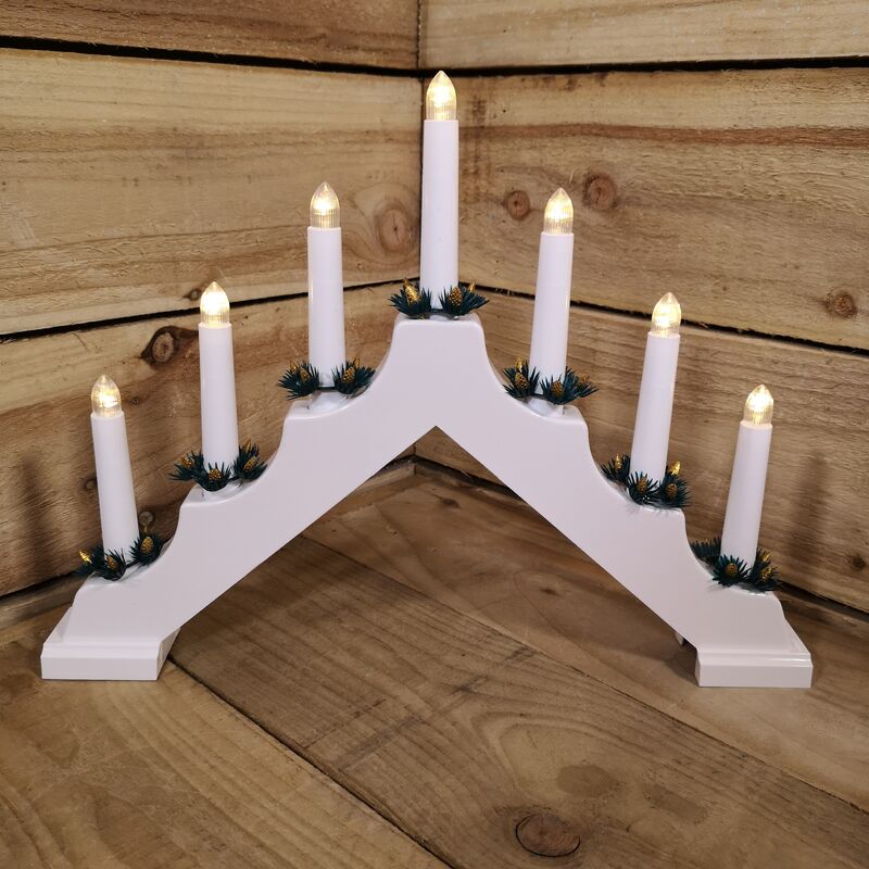 Festive Productions - Festive Christmas 7 Candle Candlebridge/Arch in White