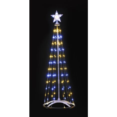 Festive Cone Tree With White and Warm White Multifunction Lights - 180cm