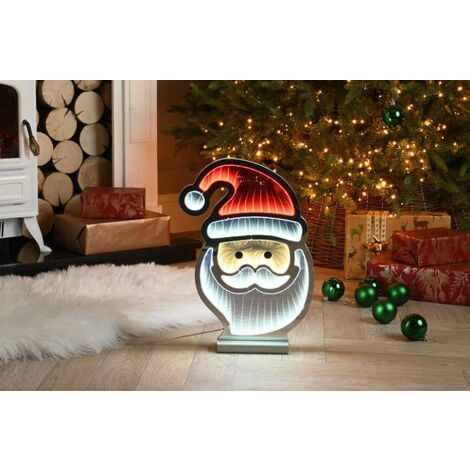 Festive Santa Face Infinity Christmas Decoration Light - 40cm